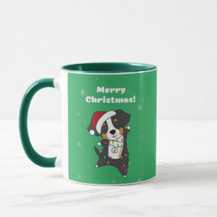Caneca Bernese Merry Christmas Happy Christmas Dogs Mug