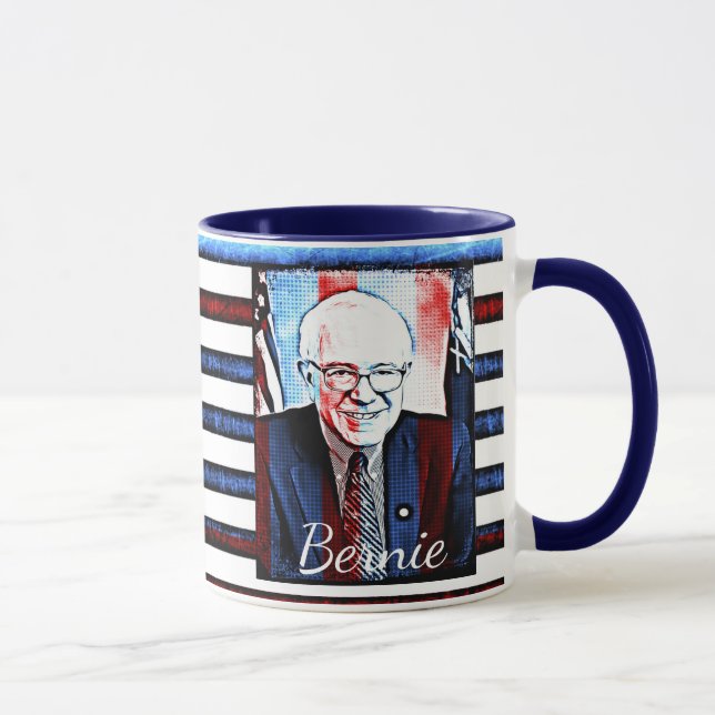 Caneca Bernie Sanders American Flag Político Café Mug (Direita)