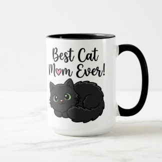Caneca Best Cat Mom Ever Black Cat Coffee Mug
