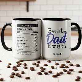 Caneca Best Dad Ever Nutrition Facts Father's Day