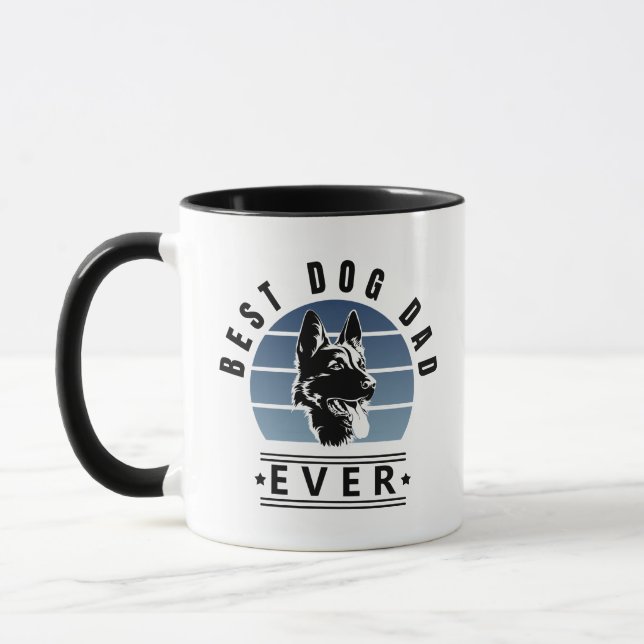 Caneca Best Dog Dad Ever Retro Sunset (Esquerda)