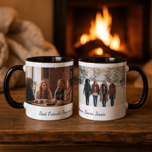 Caneca Best Friends Forever Custom Photo Personalized Cof (Criador carregado)