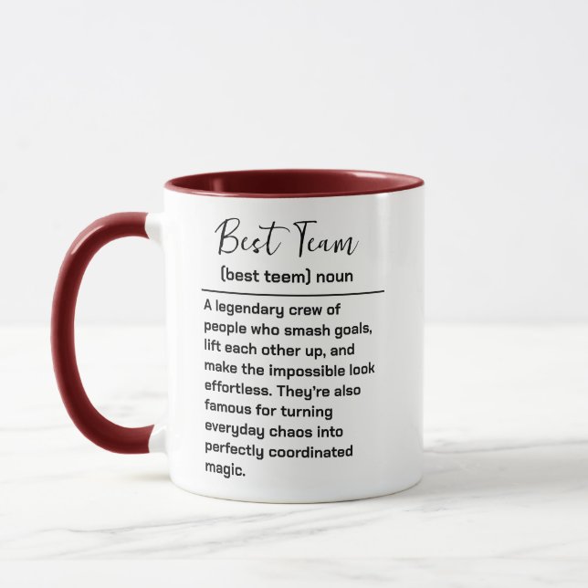 Caneca Best Team Ever | Fun Modern Team Appreciation (Esquerda)