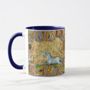 CANECA BESTIÁRIO MÉDIO ESTRANHO,CORNO UNICORN,ANIMAIS FLO