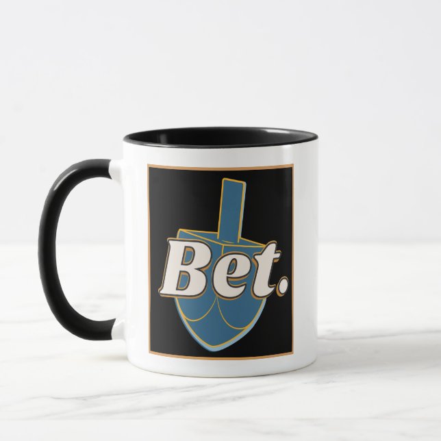Caneca Bet. Hanukkah Dreidel Gimel Joke Gift Gen Z Alpha  (Esquerda)