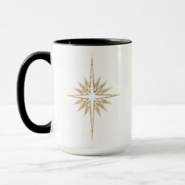 Caneca Bethlehem Nativity Star Scripture Black Christmas