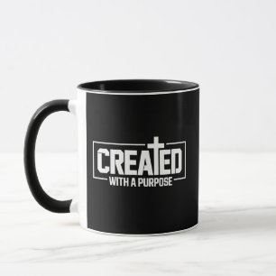 Caneca Bíblia Cristã Abençoada Criada Com um Propósito