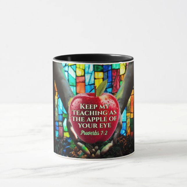 Caneca Bíblia Cristã Verso Com Mancha De Maçã Glassada (Centro)