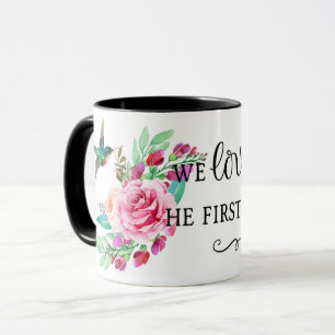 Caneca Bíblia de Escrituras, Religião de Aves Rosa Rosa V