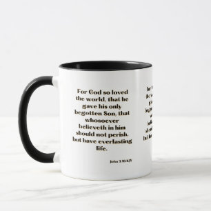 Caneca Bíblia de John 3:16 KJV Verse Mug de Dois Tons