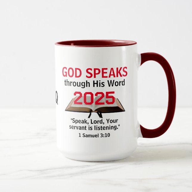 Caneca Bíblia de Palavra de Deus Cristão 2025 QUALQUER AN (Direita)