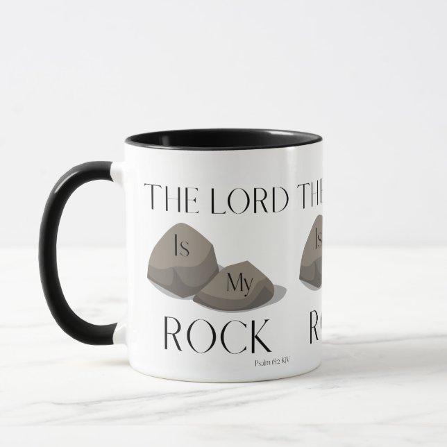Caneca Bíblia do Salm 18:2 KJV Verse O Senhor é a minha p (Esquerda)