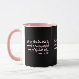 Caneca Bíblia James 2:24 KJV Scripture Mug de Dois Tons