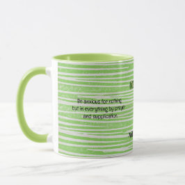 Caneca Bíblia Verse Faith Mug Cup Cross em verde