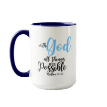Bíblia Verse Mug - Matthew 19:26