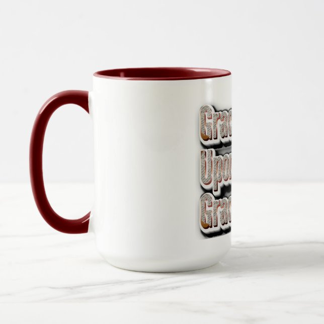 Caneca Bíblia verso John 1:16 Grace sobre Grace Mug (Esquerda)