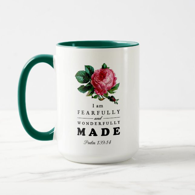 Caneca Bíblia vertida com medo e maravilhosamente feita (Esquerda)