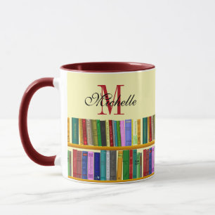 Caneca Biblioteca para gênios. Livros para estudantes in