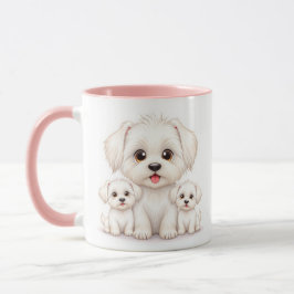 Caneca Bichon Maltês Family Mug - Presente Adorável para