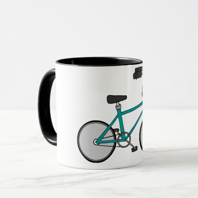Caneca Bicicleta Azul Simples Retro (Frente Esquerda)