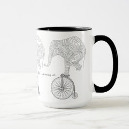 Caneca Bicicleta Penny Farthing de Equilíbrio de Elefante