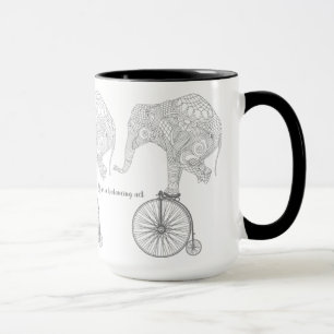 Caneca Bicicleta Penny Farthing de Equilíbrio de Elefante