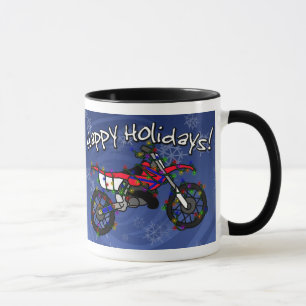 Caneca Bicicleta vermelha da sujeira do Natal
