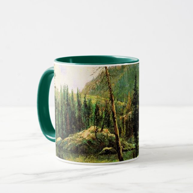 Caneca Bierstadt - Montanhas de Sierra Nevada, arte fina (Frente Esquerda)