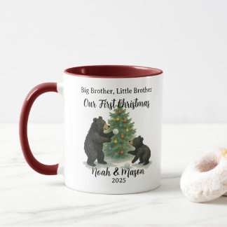 Caneca Big Brother Little Brother Bear Custom Christmas