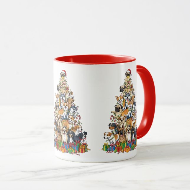 Caneca Big Christmas Dog Tree – Festive Pup (Frente Esquerda)
