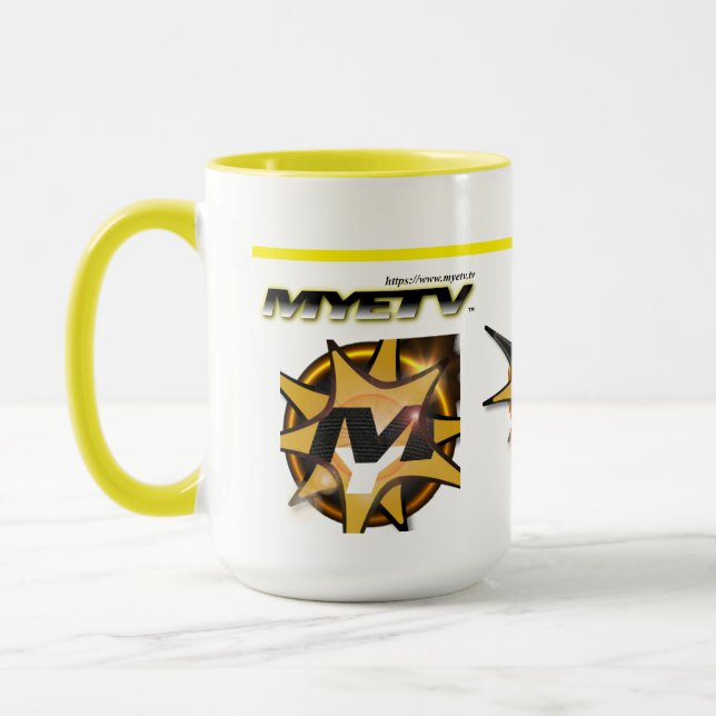 Caneca Big Combo Mug 400gr. (Branco e Amarelo) (Esquerda)