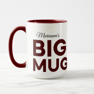 Caneca Big Mug Castanho Huge Mug Nome Personalizado d