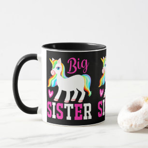 Caneca Big Sister Magical Unicorn com Rainbow Mane & Tail