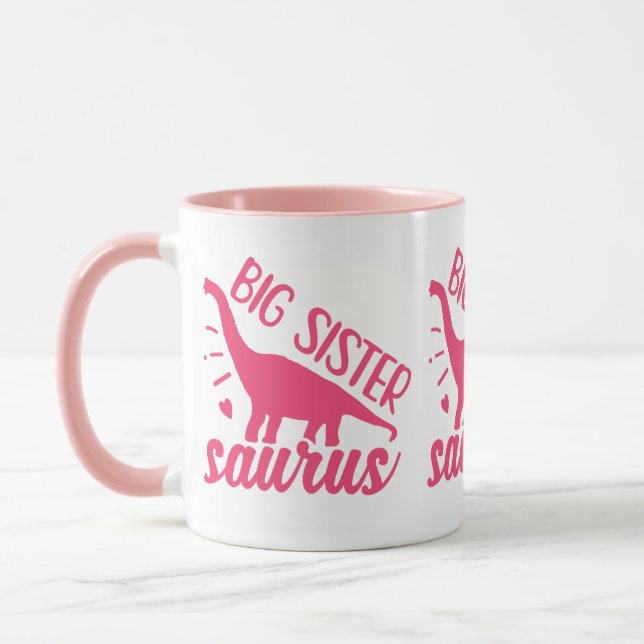 Caneca Big Sister Saurus a rosa (Esquerda)