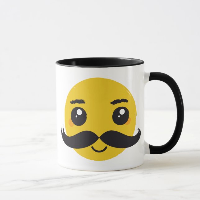 Caneca Bigode Kawaii Sorridente (Direita)