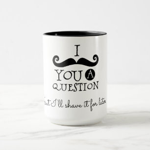 Caneca Bigode Preto Branco Humor