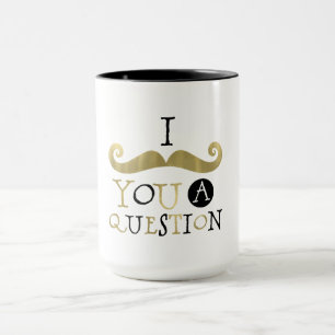 Caneca Bigode Preto Dourado