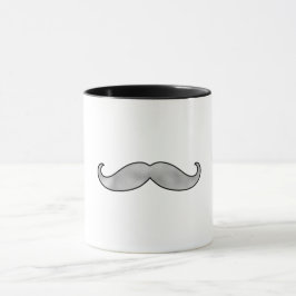 Caneca Bigode Preto Prateado