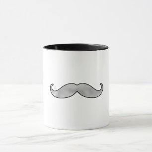 Caneca Bigode Preto Prateado