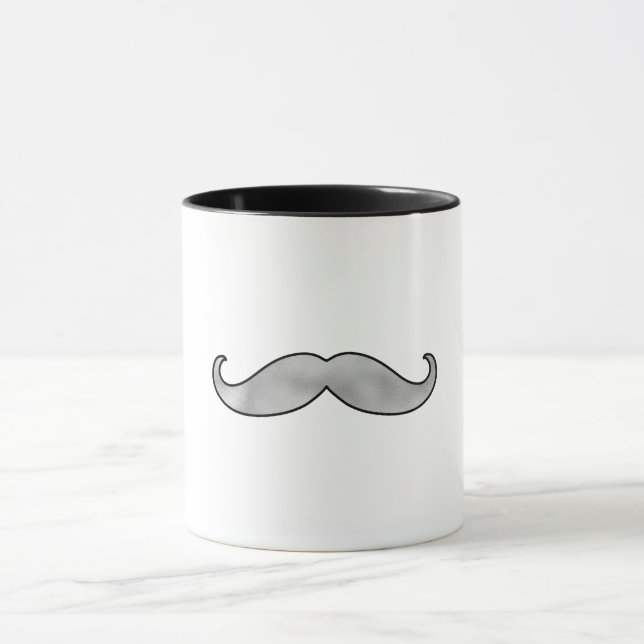 Caneca Bigode Preto Prateado (Centro)
