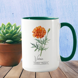 Caneca Birth Month Flower outubro Marigold