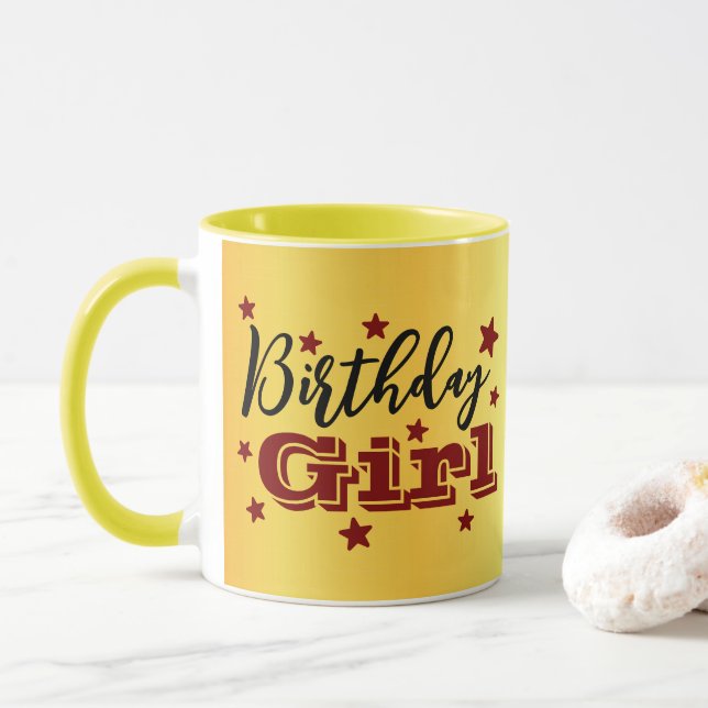 Caneca Birthday Girl Combo Mug para celebrações especiais (Com Donut)
