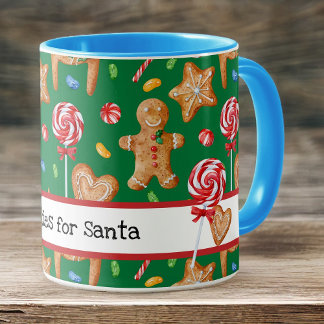 Caneca Biscoitos de Natal para o Papai Noel Verde