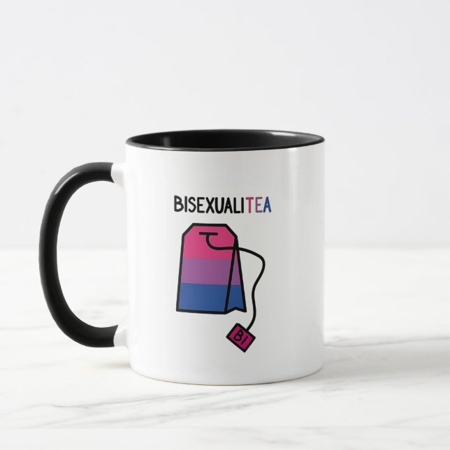 Caneca BisexualiTEA Bandeira do Orgulho Bi Tea Bissexual (Esquerda)