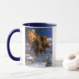 Caneca Bison Pulling Papai Noel