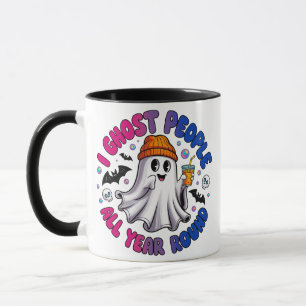 Caneca Bissexual Divertido Halloween – Eu Assombo Pessoas