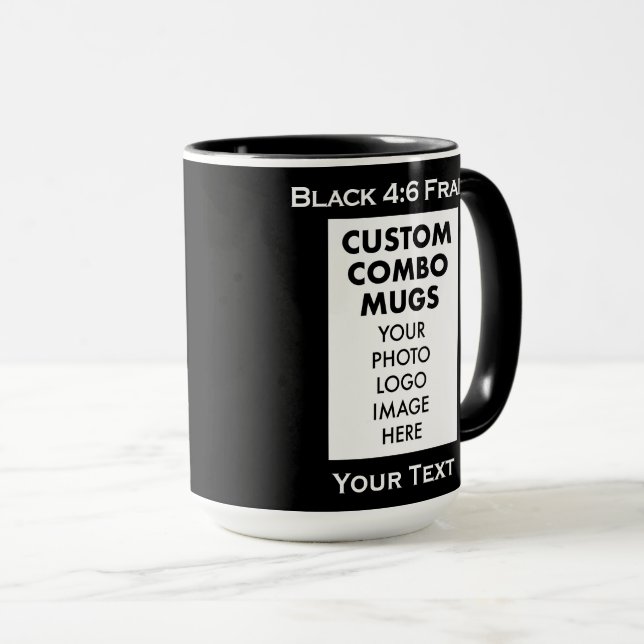 Caneca Black 4:6 Portrait Frame 2 x Photo Custom Combo (Frente Esquerda)