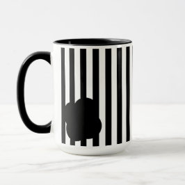 Caneca Black and White Stripe Two-Tone Mug