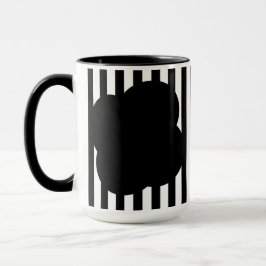 Caneca Black and White Stripe Two-Tone Mug