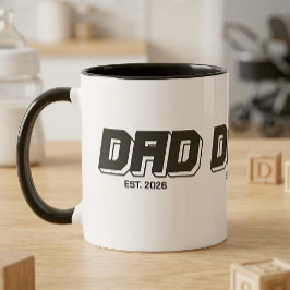Caneca Black Bold Established New Dad Gift